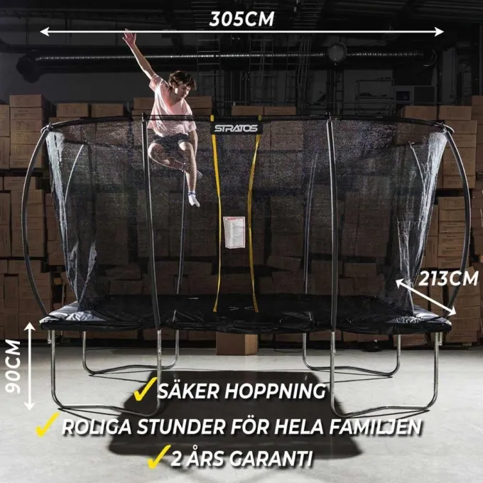 Studsmatta Rektangulär Med Skyddsnät