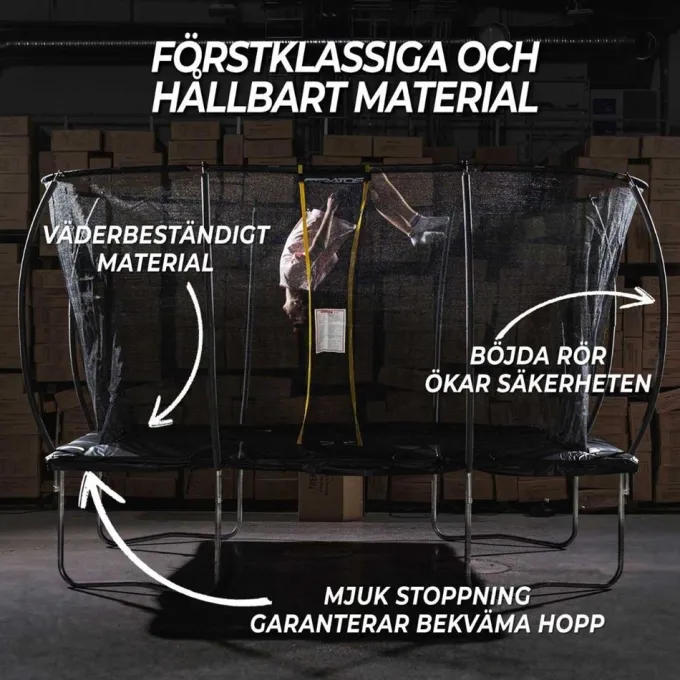 Studsmatta Rektangulär Med Skyddsnät