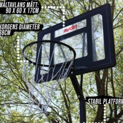 Ungdoms Basketkorg 2,1-2,6M, Black Edition