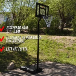 Ungdoms Basketkorg 2,1-2,6M, Black Edition