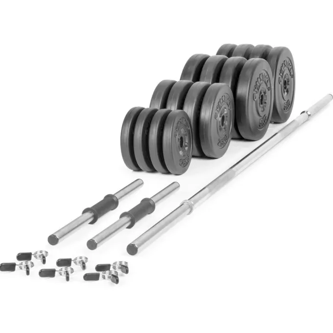 Vinyl Barbell & Dumbbell Set 60 kg, Komplett viktset