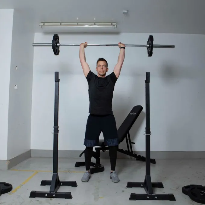 Weight Garage Gym 100 kg, Träningsbänk med skivstångsställning