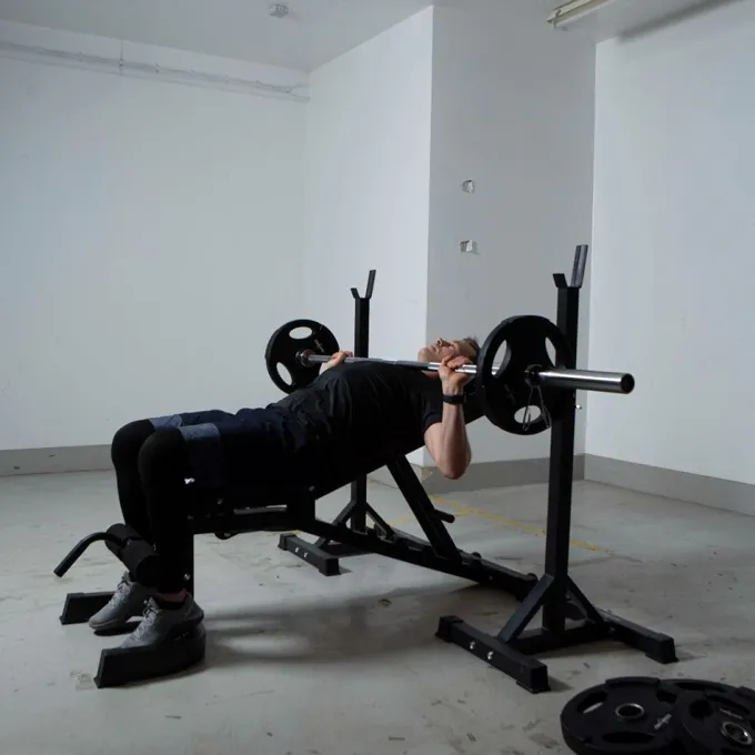 Weight Garage Gym 100 kg, Träningsbänk med skivstångsställning