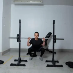 Weight Garage Gym 100 kg, Träningsbänk med skivstångsställning