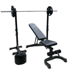 Weight Garage Gym 100 kg, Träningsbänk med skivstångsställning