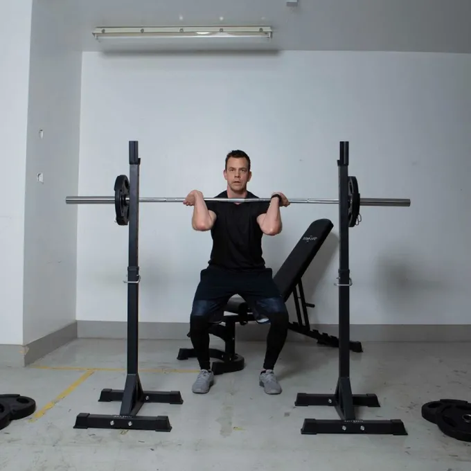 Weight Garage Gym 100 kg, Träningsbänk med skivstångsställning